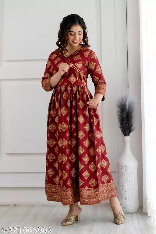 Mialo fashion long angrakha kurta for women.