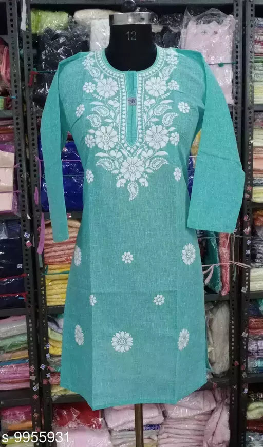 Embroiderd Jute Cotton Gol Boota kurti