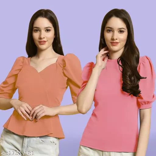 Classic Casual Fashion Forward Women's Top - Pack of 2