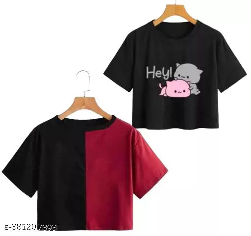 Stylish Women's & Girls' Crop Top for Casual Daily Wear - Stunning Design (2-Pack)