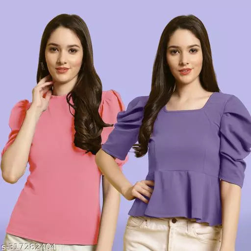 Clasic Casual Fashion Forward Women's Tops - Pack of 2