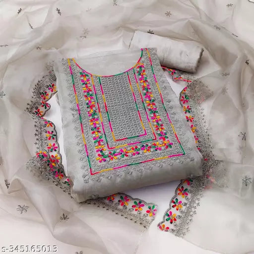 ORGANZA SILK SUIT WITH MULTI WORK ON IT BEST PRODUCT FOR LADIES