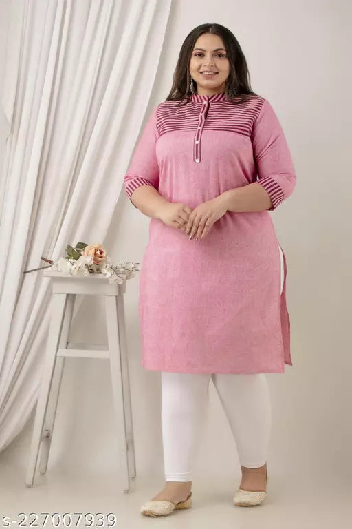 Neerupam Collection Pink Cotton Kurti 