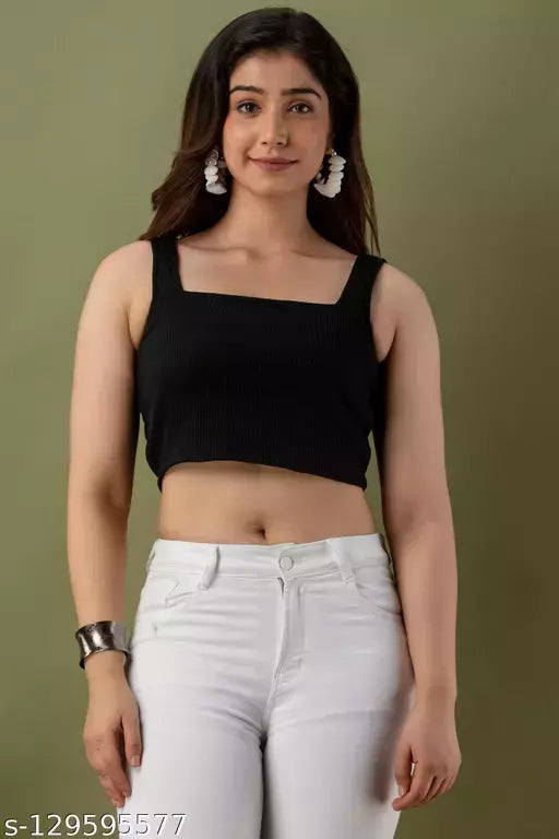 Mialo fashion sleeveless ribbed knitted tank top for women.