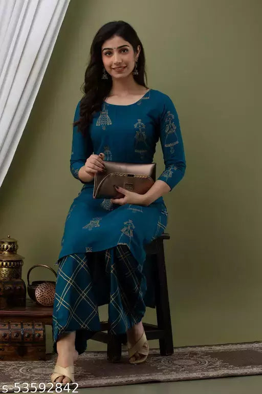 Mialo  doll print kurta plazzo
