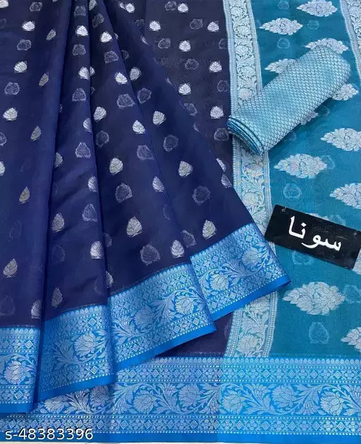 WOVEN BANARASI SILVER RUPA BOOTI SAREE