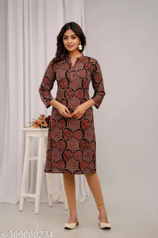 Neerupam Collection Jaipuri Print Pure Cotton Kurti - Cotton Kurti 