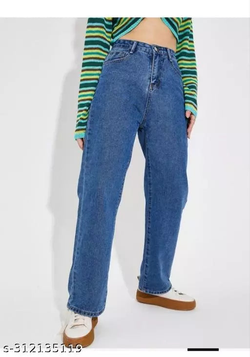 SAANU'S FASHION - STYLISH WIDE LEG DENIM JEANS FOR GIRLS & WOMEN