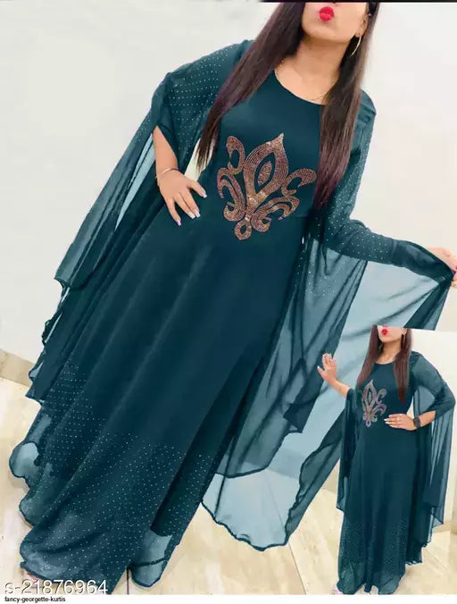 Fancy Women's Faux Georgette Anarkali Kurti