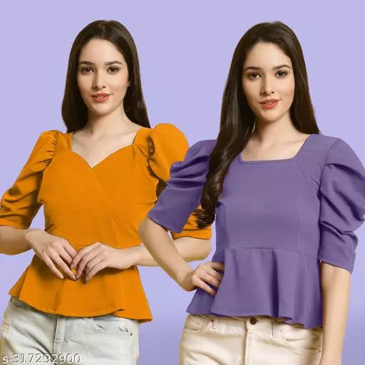 Clasic Casual Fashion Forward Women's Top - Pack of 2