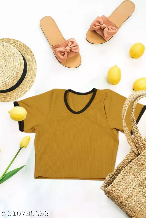 Women's Solid Cotton Rib Knit Crop Tank Top