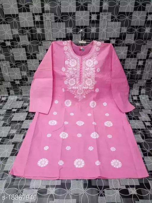 Embroidered Cotton Long Gol Boota Comp.kurti
