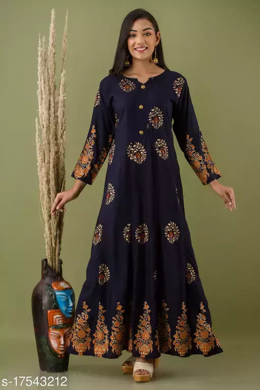 Mialo blue circle anarkali kurta.
