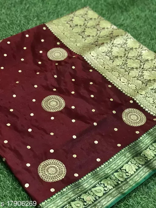 BANARASI SATIN SILK EMBROIDERY SAREE