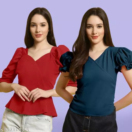 Clasic Casual Fashion Forward Women's Top - Pack of 2