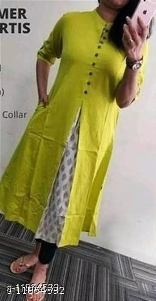 Women's Solid Cotton Kurti