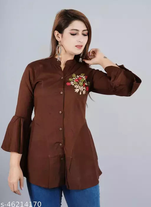 womens embroidery rayon shirt
