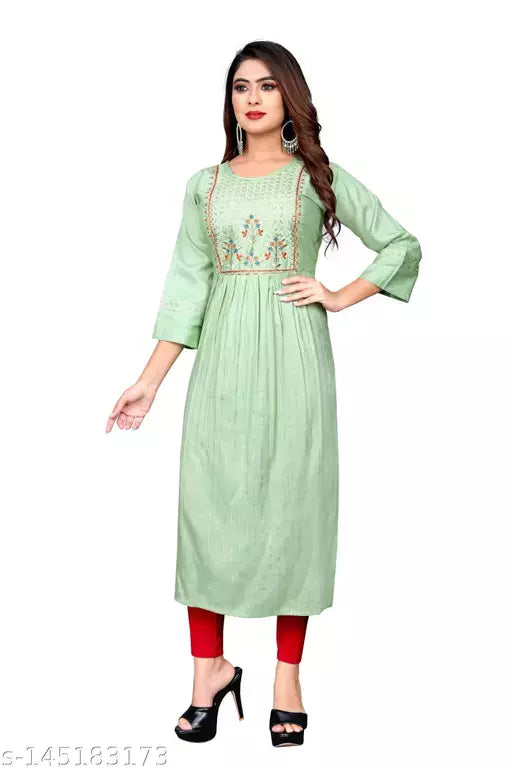 Women's Printed Rayon Anarkali Kurti
