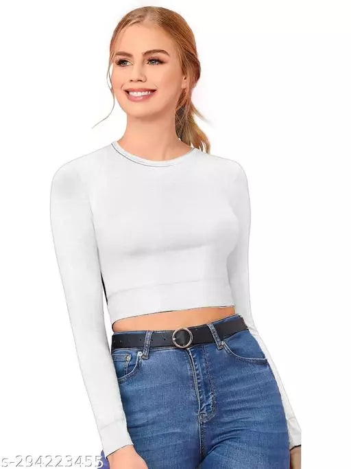 Womens White Crop Top