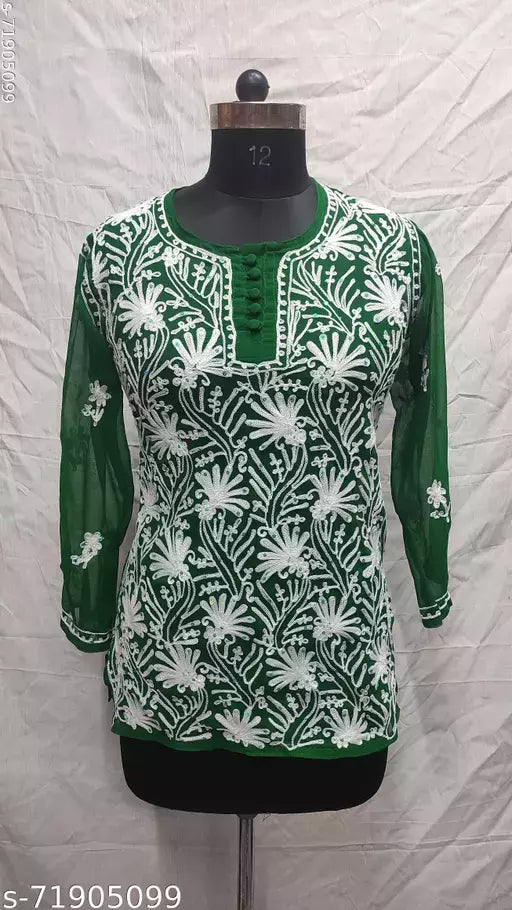 vaishali georgette short kurti a/w par