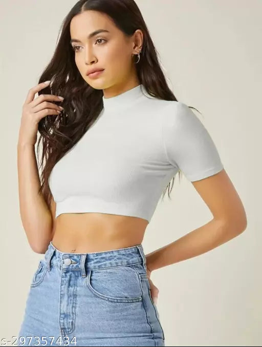 Womens White Crop Top