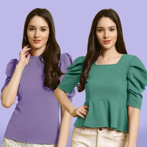 Clasic Casual Fashion Forward Women's Top - Pack of 2