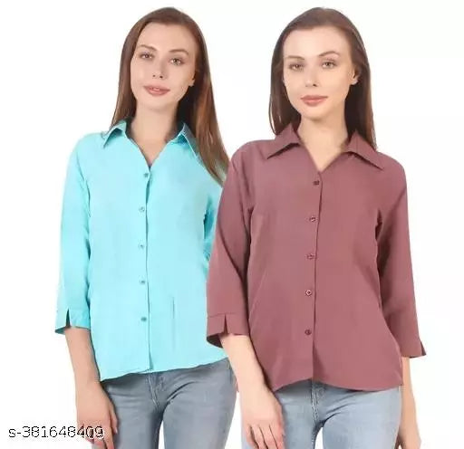 Trendy Formal Women and Girls Shirts pack of 2