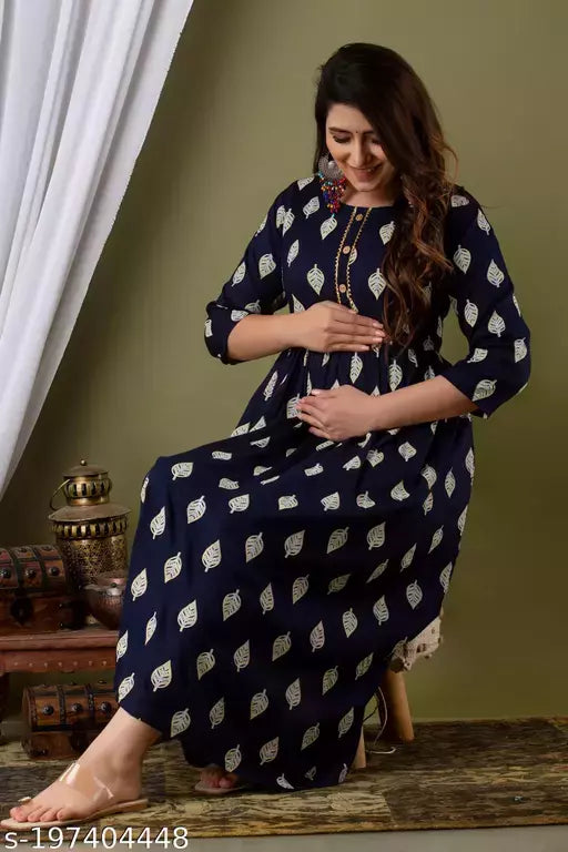 Mialo fashion maternity feeding kurtis for women with both side invisible zip.