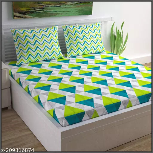 Jaipuri Pure Cotton Double Queen Bedsheet With 2 Pillow Covers