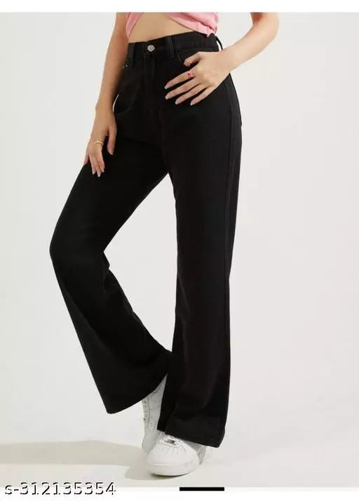 SAANU'S FASHION - STYLISH WIDE LEG DENIM JEANS FOR GIRLS & WOMEN