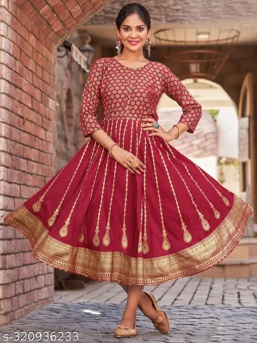 Mialo fashion long anarkali kurta for women.