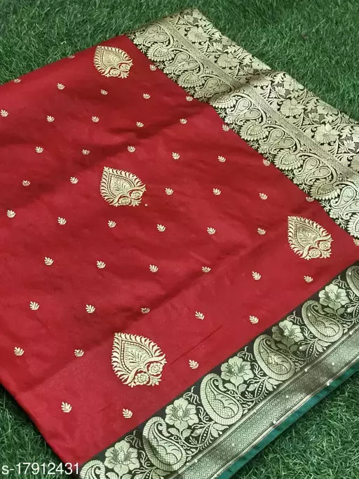 BANARASI SATIN SILK EMBROIDERY SAREE