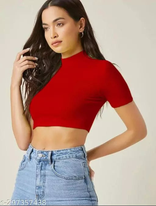 Womens Red Crop Top