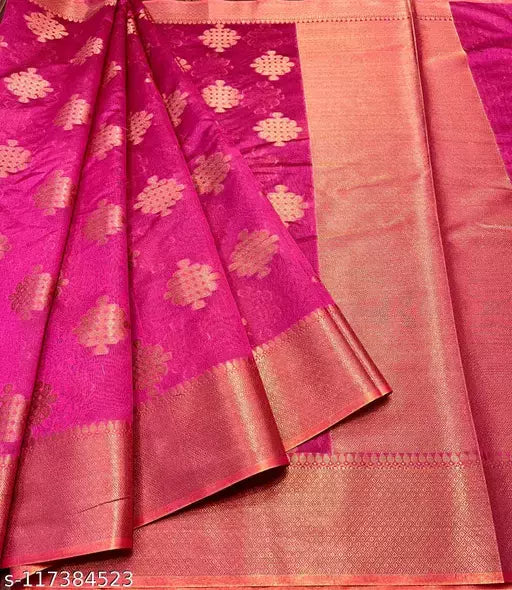 Banarasi Soft Cotton Silk Copper Zari Saree