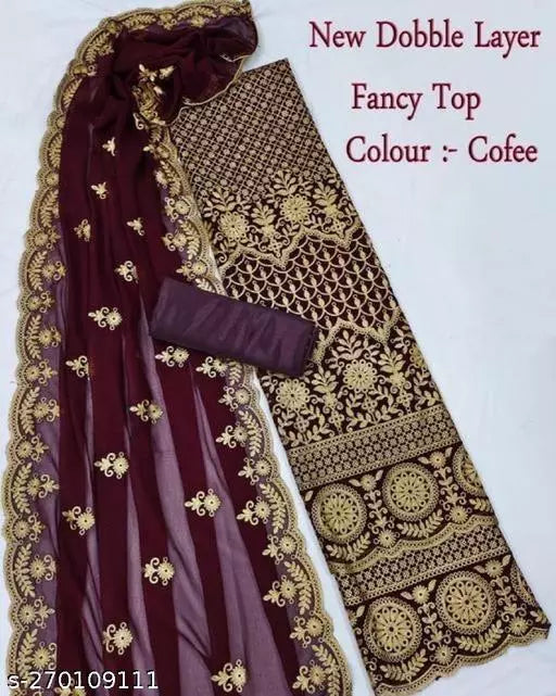 Aakarsha Alluring Salwar Suits & Dress Materials Unstitched Patiala Georgette Suits with Heavy Embroidery Work