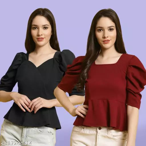 Classic Casual Fashion Forward Women's Tops - Pack of 2