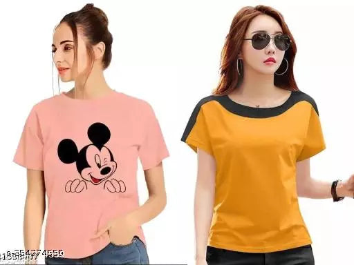 Pretty Graceful Women Tshirts (Pack of 2)