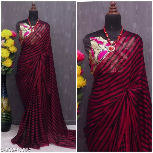 fancy net with hand work saree