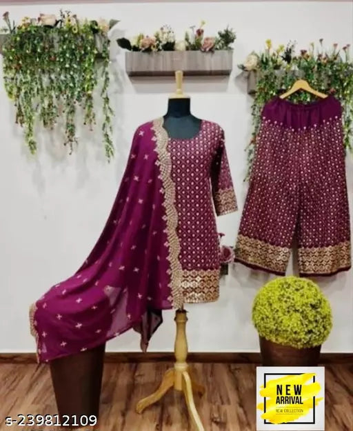 Aagyeyi Sensational Salwar Suits & Dress Materials Georgette 9mm Heavy sequence Work Wear Suit Like Party Wear Garara suit