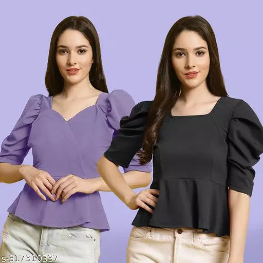 Clasic Casual Fashion Forward Women's Top - Pack of 2