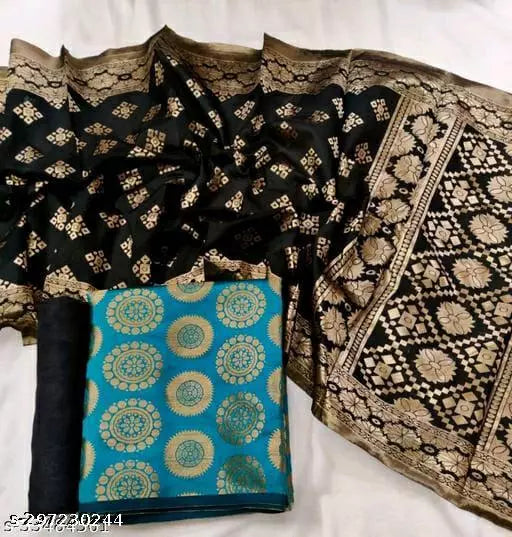 SUIT+BLACK CHOKTHA-BLACK PLAIN-RAMA GOLA TOP