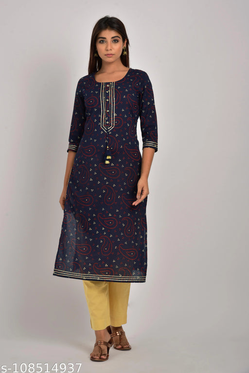 Swasti Women Plus Size Printed Straight Kurta