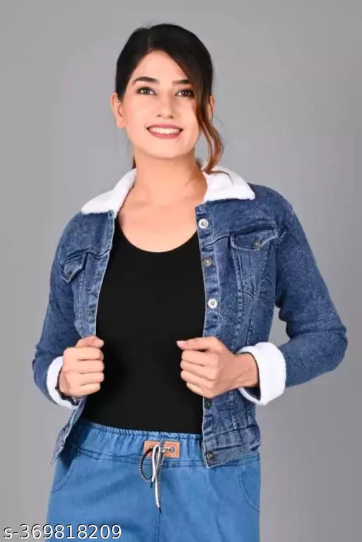 Fur peplum jacket dark  blue