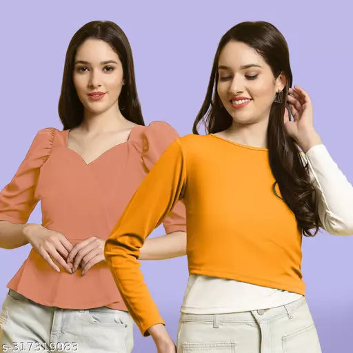 Casual Classic Fashion Forward Women's Top - Pack of 2