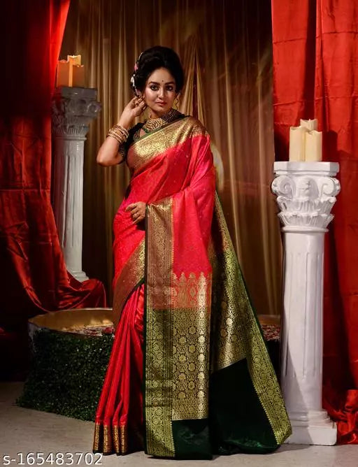 Banarasi Satin Silk Stone Work Saree With Heavy Pallu