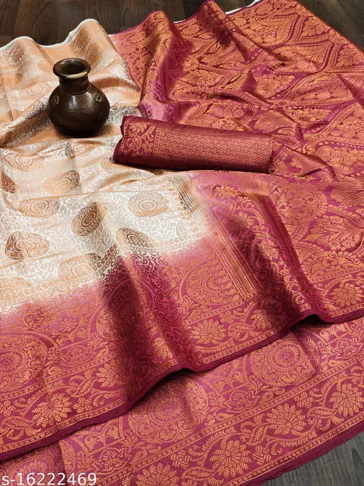 Banarasi Silk Copper Zari Sarees