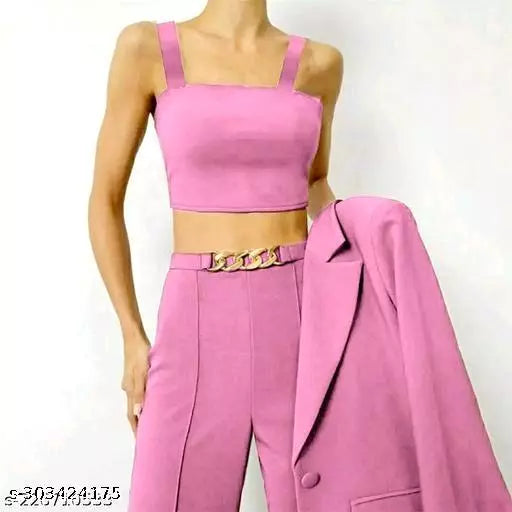 STYLISH DESIGNER TUBE TOP+  BLAZER+ PANT COMBO