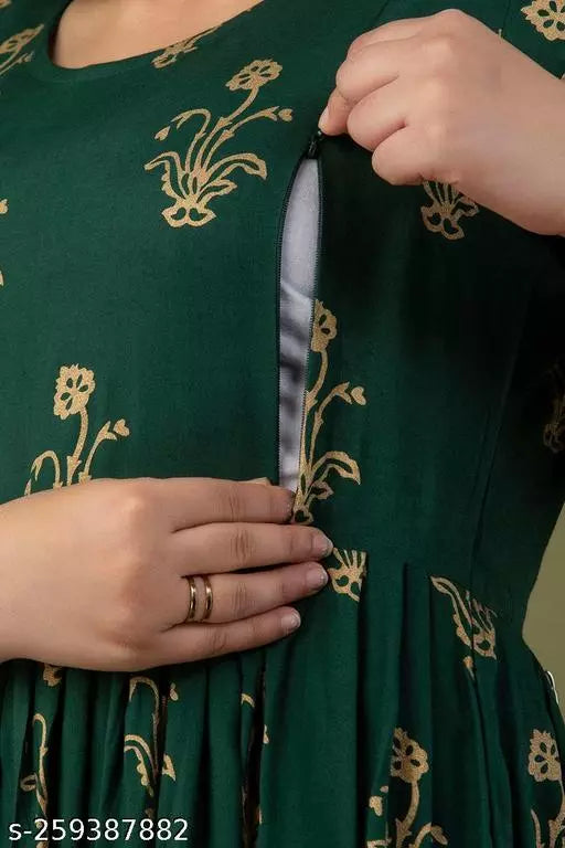 Mialo fashion maternity feeding kurtis for women with both side invisible zip.