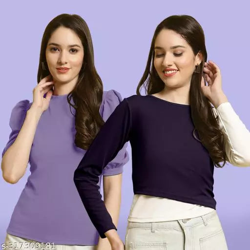 Clasic Casual Fashion Forward Women's Tops - Pack of 2