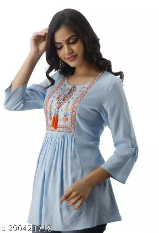 Rayon Embroidery Combo Girls Top